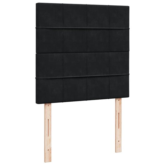 Ottoman Bed Met Matrassen 90X190Cm Fluweel 90 x 190 cm Zwart