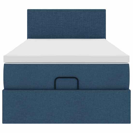 Ottoman Bed Met Matras 80X200Cm Stof 80 x 200 cm Blauw