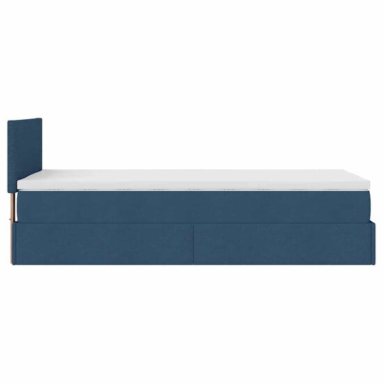 Ottoman Bed Met Matras 80X200Cm Stof 80 x 200 cm Blauw