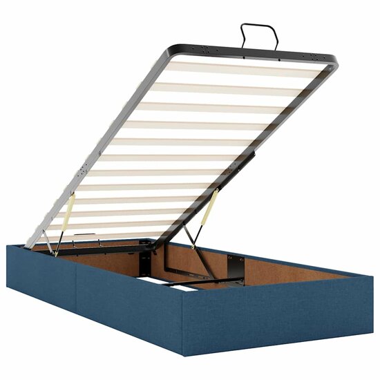 Ottoman Bed Met Matras 80X200Cm Stof 80 x 200 cm Blauw