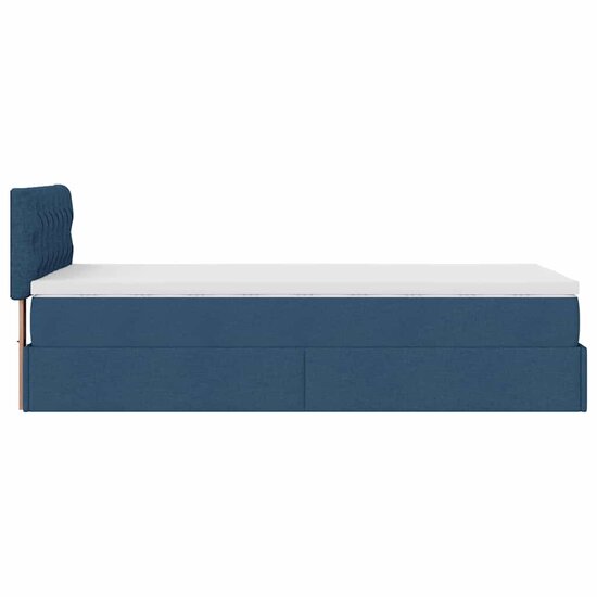 Ottoman Bed Met Matras 80X200Cm Stof 80 x 200 cm Blauw