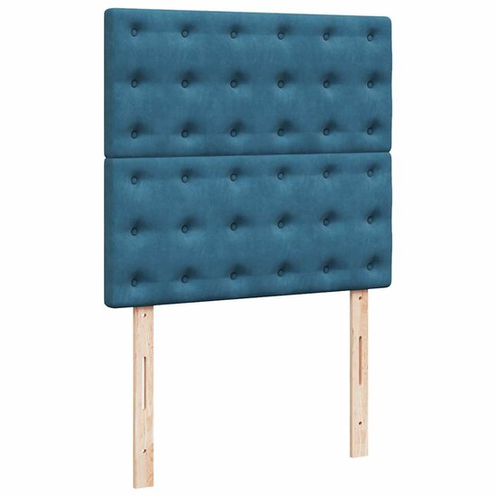 Ottoman Bed Met Matrassen 80X200Cm Fluweel 80 x 200 cm Donkerblauw