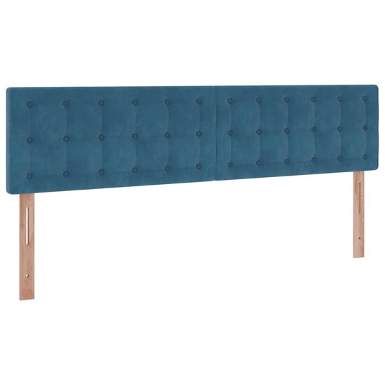 Ottoman Bed Met Matrassen En Led&#039;s 160X200Cm Fluweel 160 x 200 cm Donkerblauw