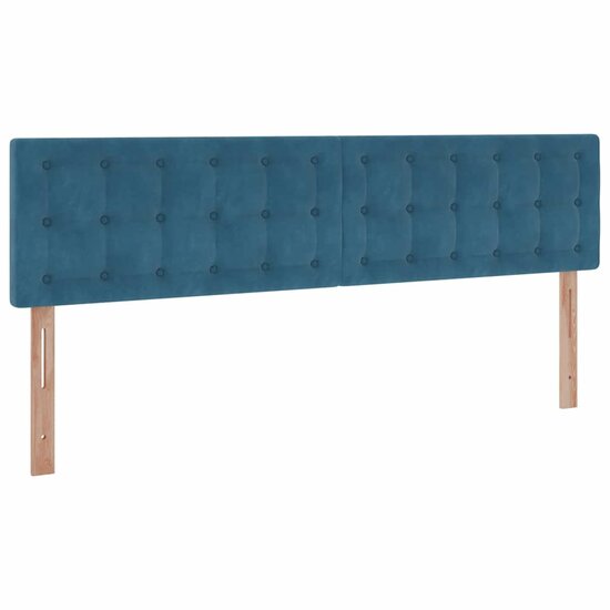Ottoman Bed Met Matrassen 160X200Cm Fluweel 160 x 200 cm Donkerblauw