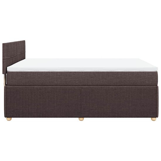 Boxspring Met Matras Stof 160 x 200 cm Donkerbruin