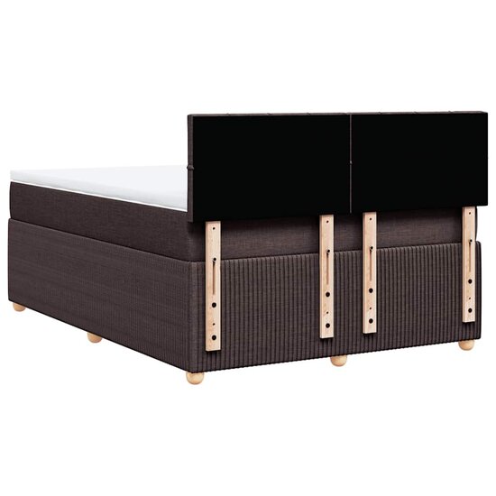 Boxspring Met Matras Stof 160 x 200 cm Donkerbruin