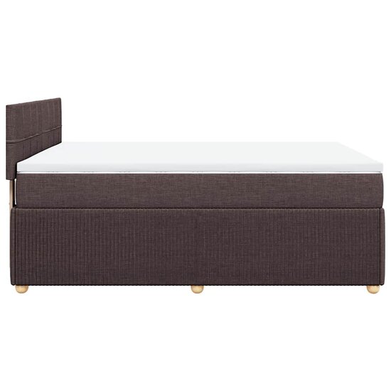 Boxspring Met Matras Stof 160 x 200 cm Donkerbruin