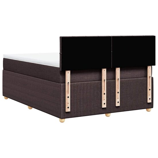 Boxspring Met Matras Stof 160 x 200 cm Donkerbruin