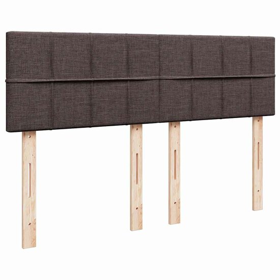 Boxspring Met Matras Stof 160 x 200 cm Donkerbruin