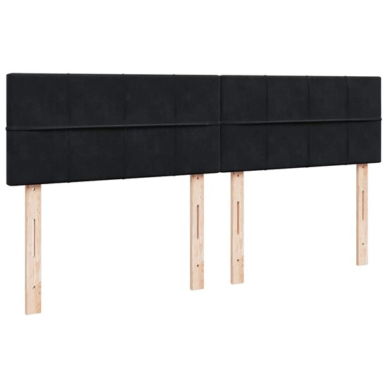Ottoman Bed Met Matras 180X200Cm Fluweel 180 x 200 cm Zwart