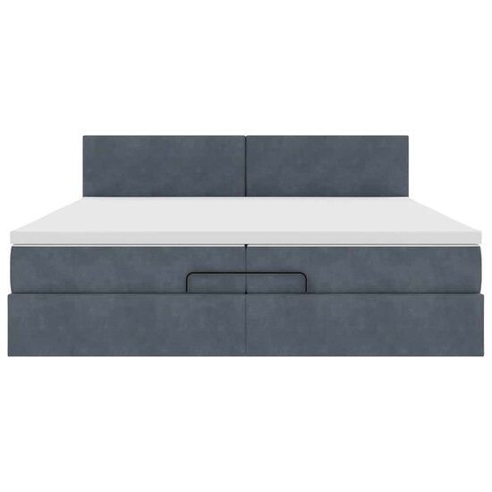 Ottoman Bed Met Matras Fluweel 200 x 200 cm Donkergrijs