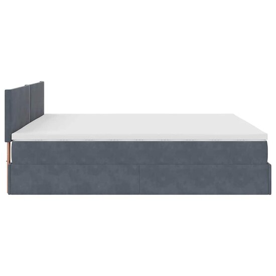 Ottoman Bed Met Matras Fluweel 200 x 200 cm Donkergrijs