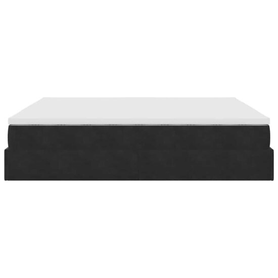 Ottoman Bed Met Matrassen 200X200Cm Fluweel 200 x 200 cm Zwart