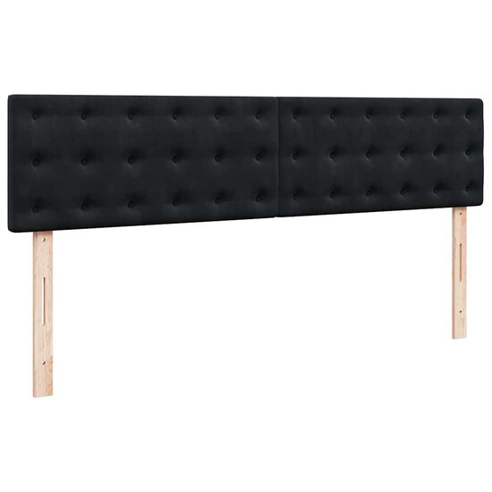Ottoman Bed Met Matrassen En Led&#039;s 200X200Cm Fluweel 200 x 200 cm Zwart