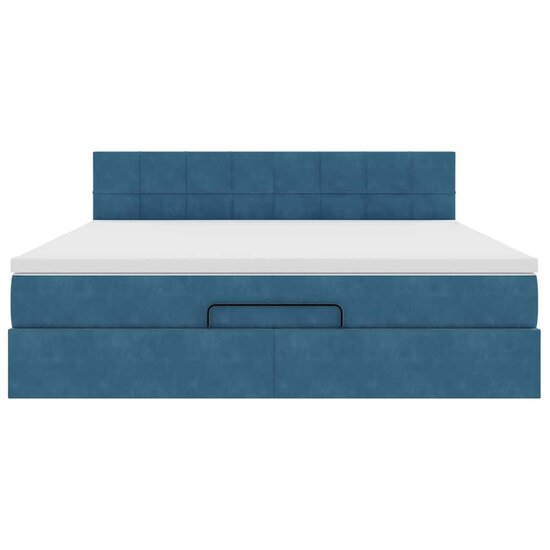 Bed Poef Met Matrassen En Leds Fluweel 200 x 200 cm Donkerblauw