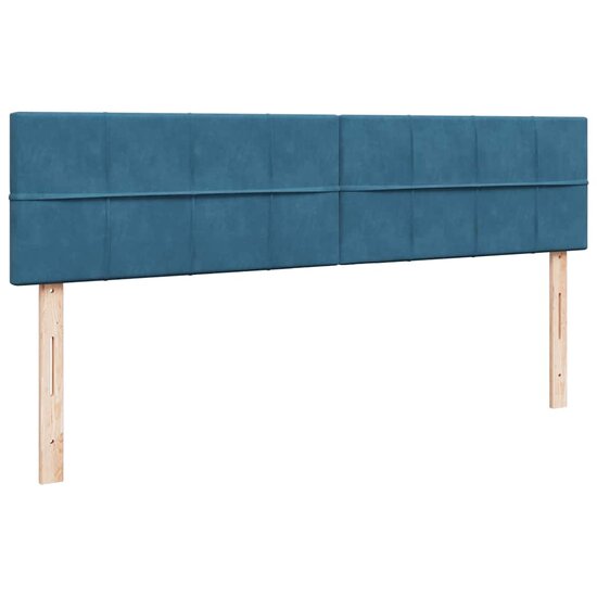Bed Poef Met Matrassen En Leds Fluweel 200 x 200 cm Donkerblauw