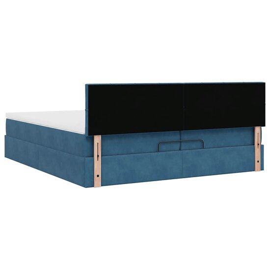Bed Poef Met Matrassen En Leds Fluweel 200 x 200 cm Donkerblauw