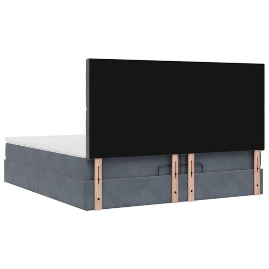 Ottoman bed met matrassen 200x200cm fluweel donkergrijs