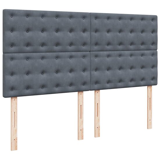 Ottoman bed met matrassen 200x200cm fluweel donkergrijs