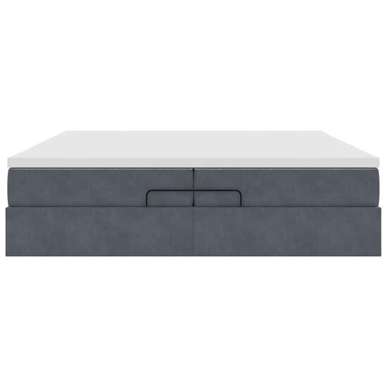 Ottoman bed met matrassen 200x200cm fluweel donkergrijs