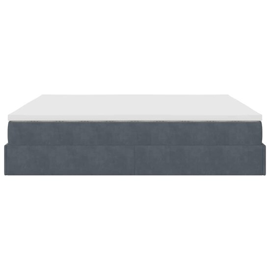 Ottoman bed met matrassen 200x200cm fluweel donkergrijs
