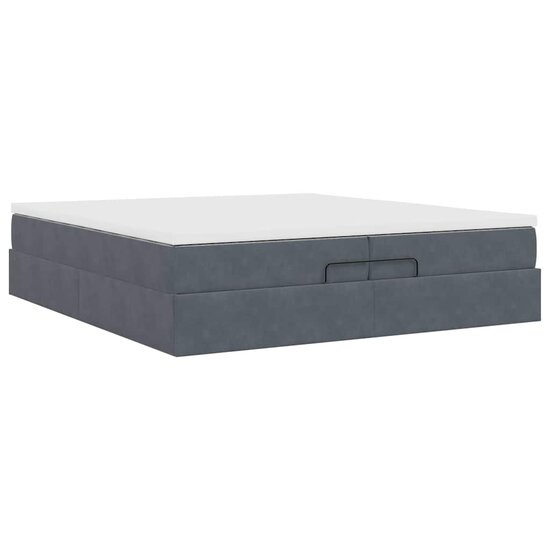 Ottoman bed met matrassen 200x200cm fluweel donkergrijs