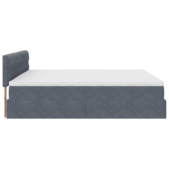 Ottoman bed met matras 200x200 cm fluweel donkergrijs