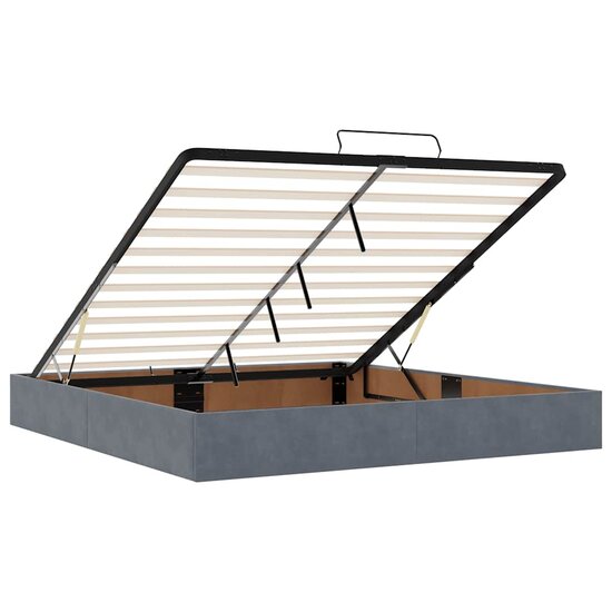 Ottoman bed met matras 200x200 cm fluweel donkergrijs