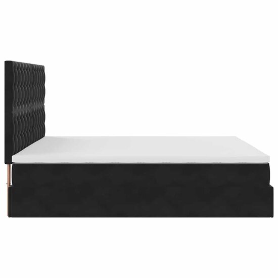 Ottoman bed met matrassen en LED&#039;s 200x200cm fluweel zwart