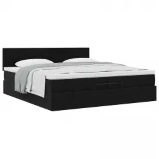 Ottoman bed met matras 200x200 cm fluweel zwart
