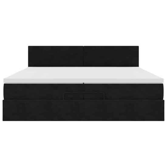Ottoman bed met matras 200x200 cm fluweel zwart