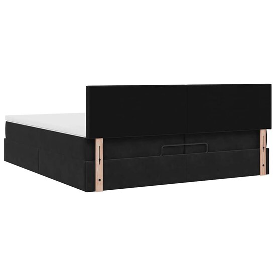 Ottoman bed met matras 200x200 cm fluweel zwart