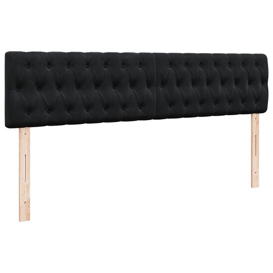 Ottoman bed met matrassen en LED&#039;s 200x200cm fluweel zwart
