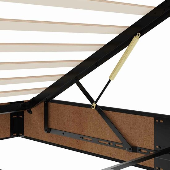 Ottoman bed met matrassen en LED&#039;s 200x200cm fluweel zwart