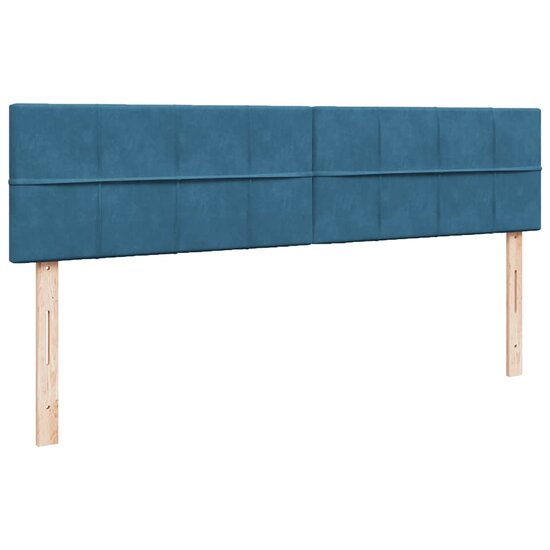 Ottoman bed met matras 200x200 cm fluweel donkerblauw