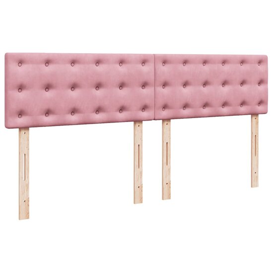 Ottoman bed met matras 160x200cm fluweel roze