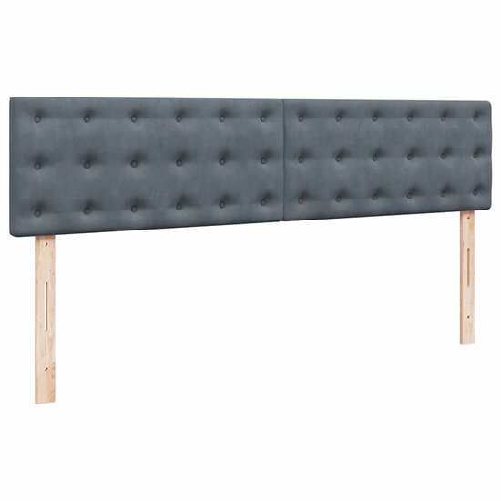 Ottoman Bed Met Matrassen En Led&#039;s 200X200Cm Fluweel 200 x 200 cm Donkergrijs