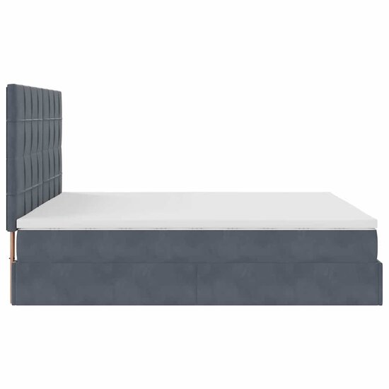 Ottoman Bed Met Matrassen 200X200Cm Fluweel 200 x 200 cm Donkergrijs