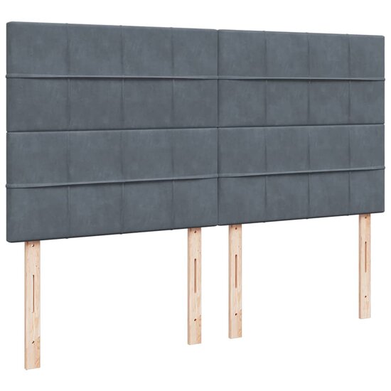 Ottoman Bed Met Matrassen 200X200Cm Fluweel 200 x 200 cm Donkergrijs