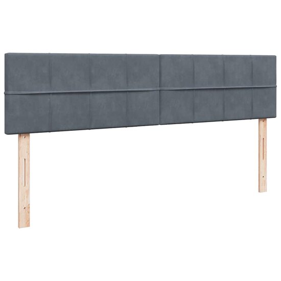 Ottoman Bed Met Matrassen En Led&#039;s 200X200Cm Fluweel 200 x 200 cm Donkergrijs