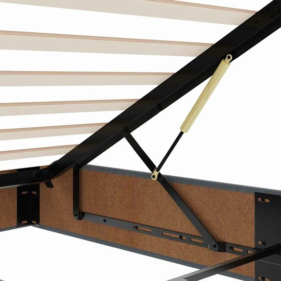 Ottoman Bed Met Matrassen En Led&#039;s 200X200Cm Fluweel 200 x 200 cm Donkergrijs
