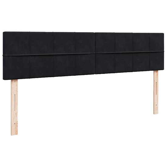 Ottoman Bed Met Matras Fluweel 200 x 200 cm Zwart