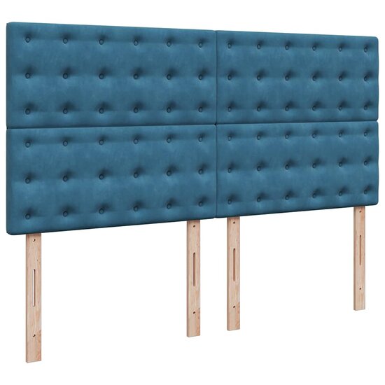 Ottoman Bed Met Matrassen 200X200Cm Fluweel 200 x 200 cm Donkerblauw
