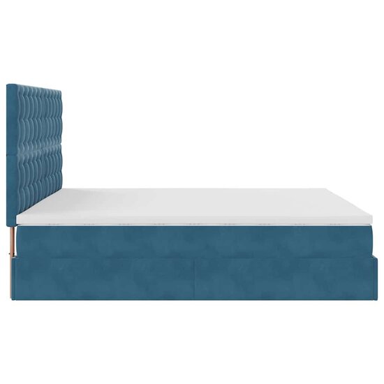 Bed Poef Met Matrassen En Leds Fluweel 200 x 200 cm Donkerblauw
