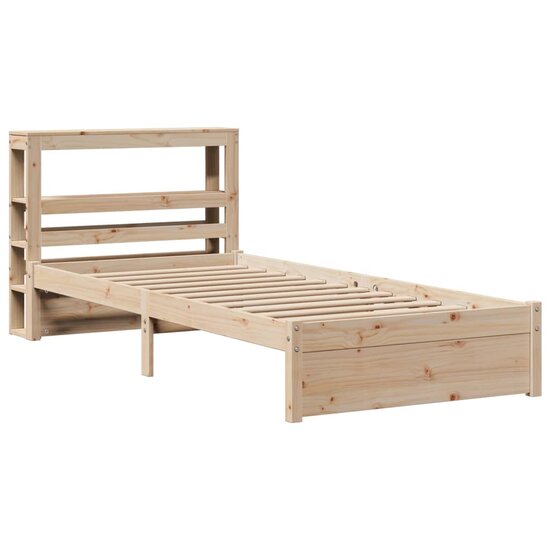 Bedframe Met Hoofdbord Massief Grenenhout 90 x 190 cm Bruin