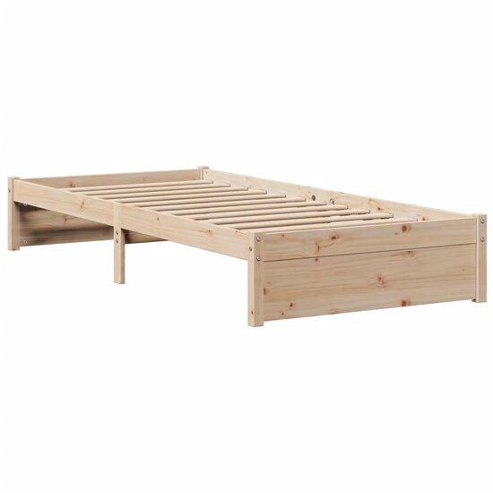 Bedframe Met Hoofdbord Massief Grenenhout 90 x 190 cm Bruin
