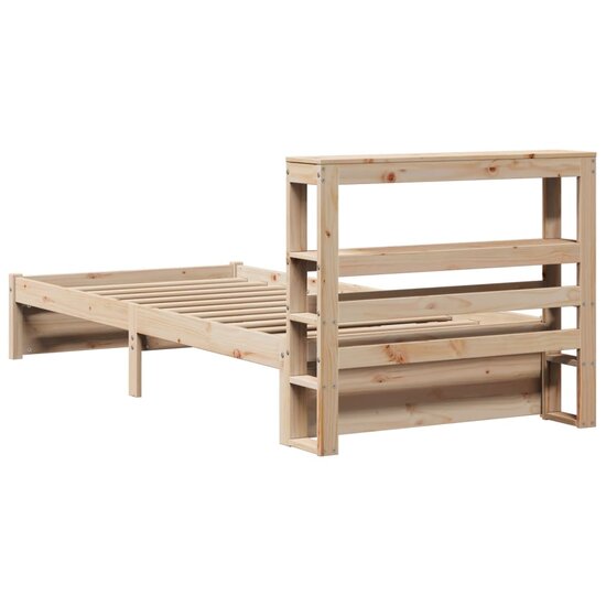 Bedframe Met Hoofdbord Massief Grenenhout 90 x 190 cm Bruin
