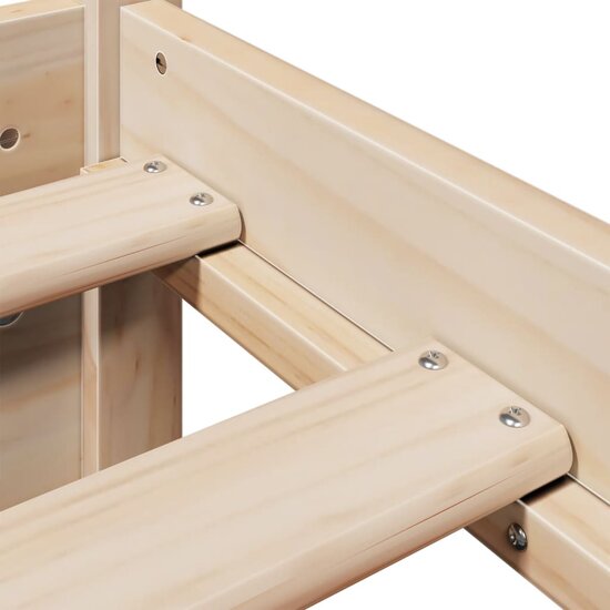 Bedframe Met Hoofdbord Massief Grenenhout 90 x 190 cm Bruin