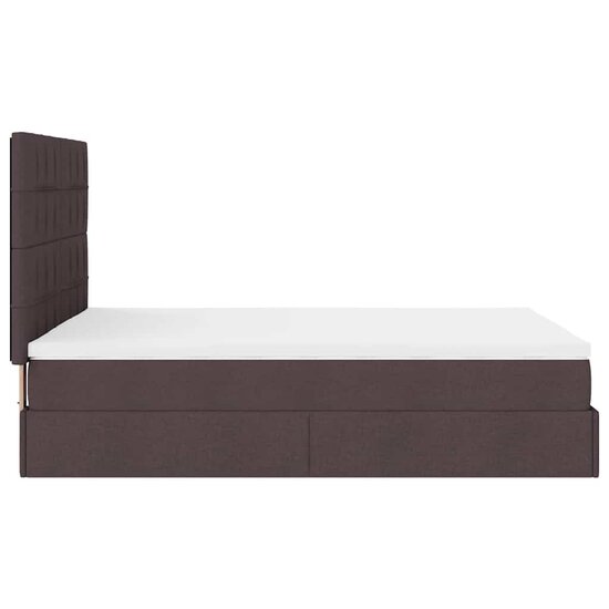 Ottoman Bed Met Matras 140X190Cm Stof 140 x 190 cm Donkerbruin