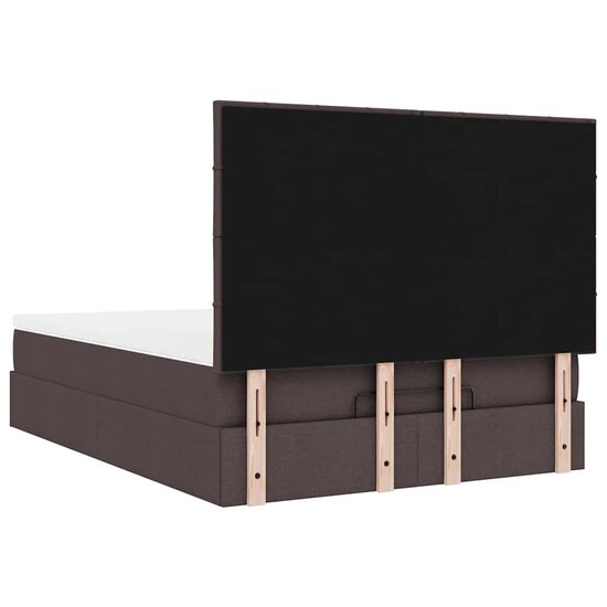 Ottoman Bed Met Matras 140X190Cm Stof 140 x 190 cm Donkerbruin